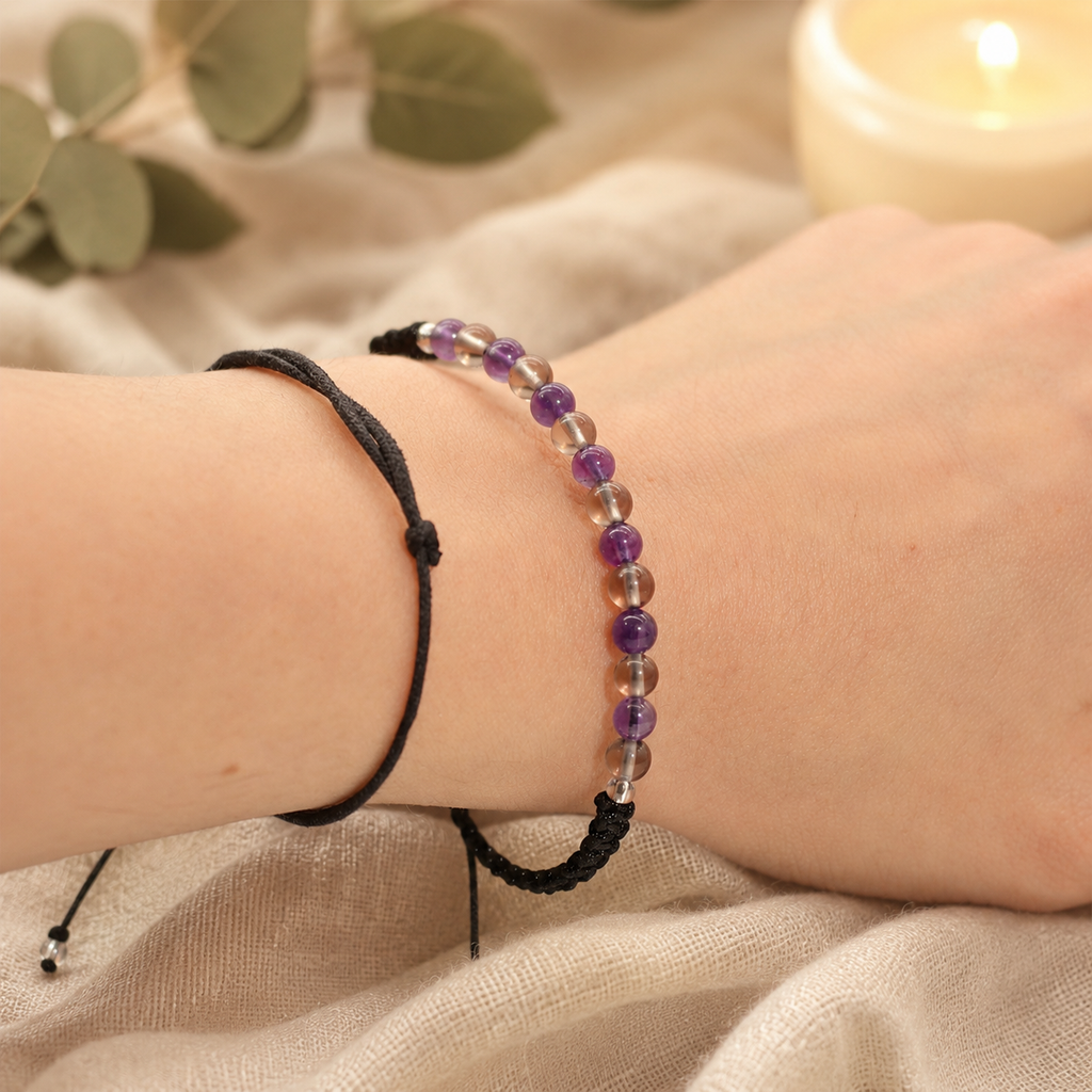 Zodiac Crystal Candle with Gemstone Bracelet - Capricorn