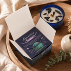 Zodiac Crystal Candle with Gemstone Bracelet - Aquarious