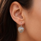 Mandala Hearts Silver and Gold Earrings