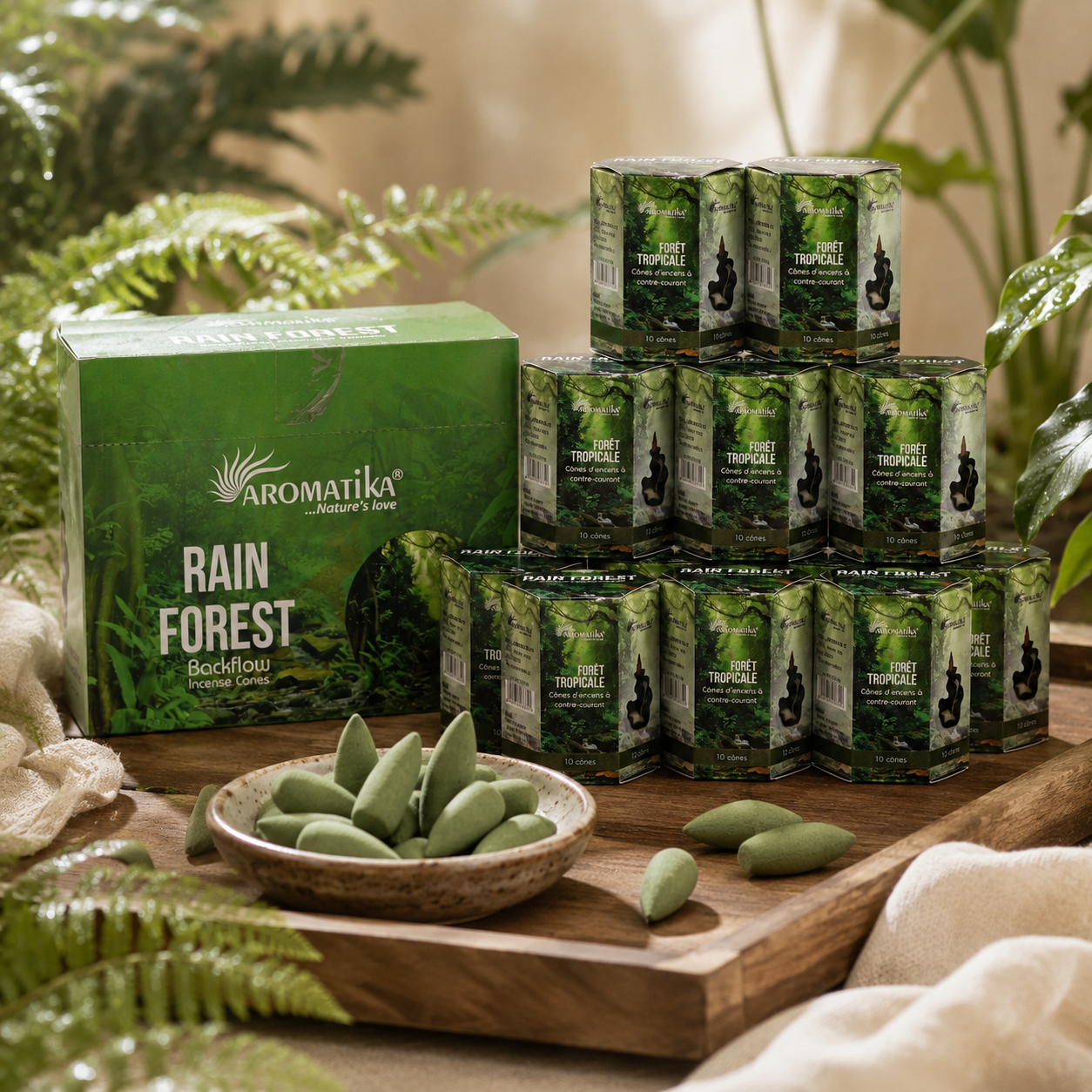 Rain Forest Masala Backflow Incense Cones - Pack of 10