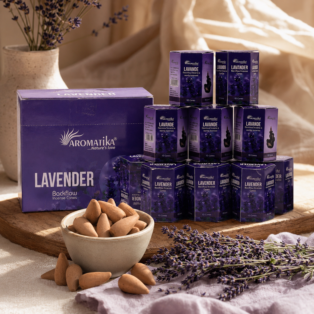 Lavender Masala Backflow Incense Cones - Pack of 10