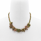 Unakite Longstone Gem Necklace