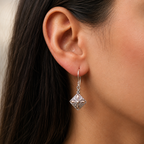 Square Drop Silver and Gold Earrings