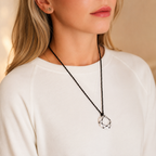 White Howlite Laced Hexagon Gemstone Pendant