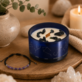 Zodiac Crystal Candle with Gemstone Bracelet - Capricorn