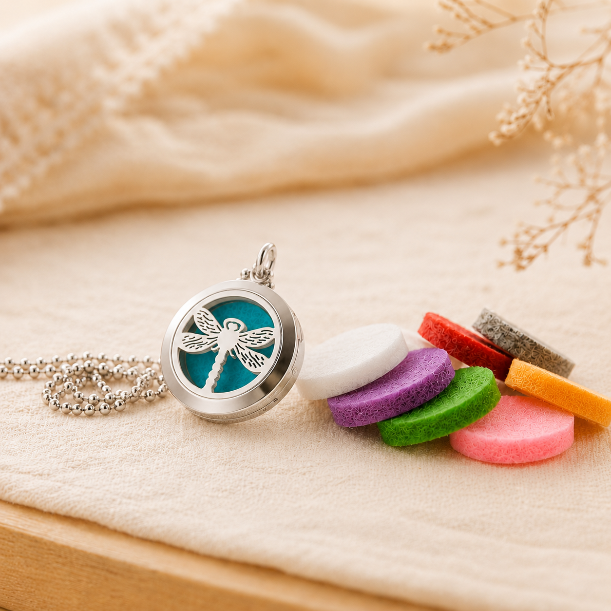 Dragonfly Aromatherapy Diffuser Necklace - 25mm