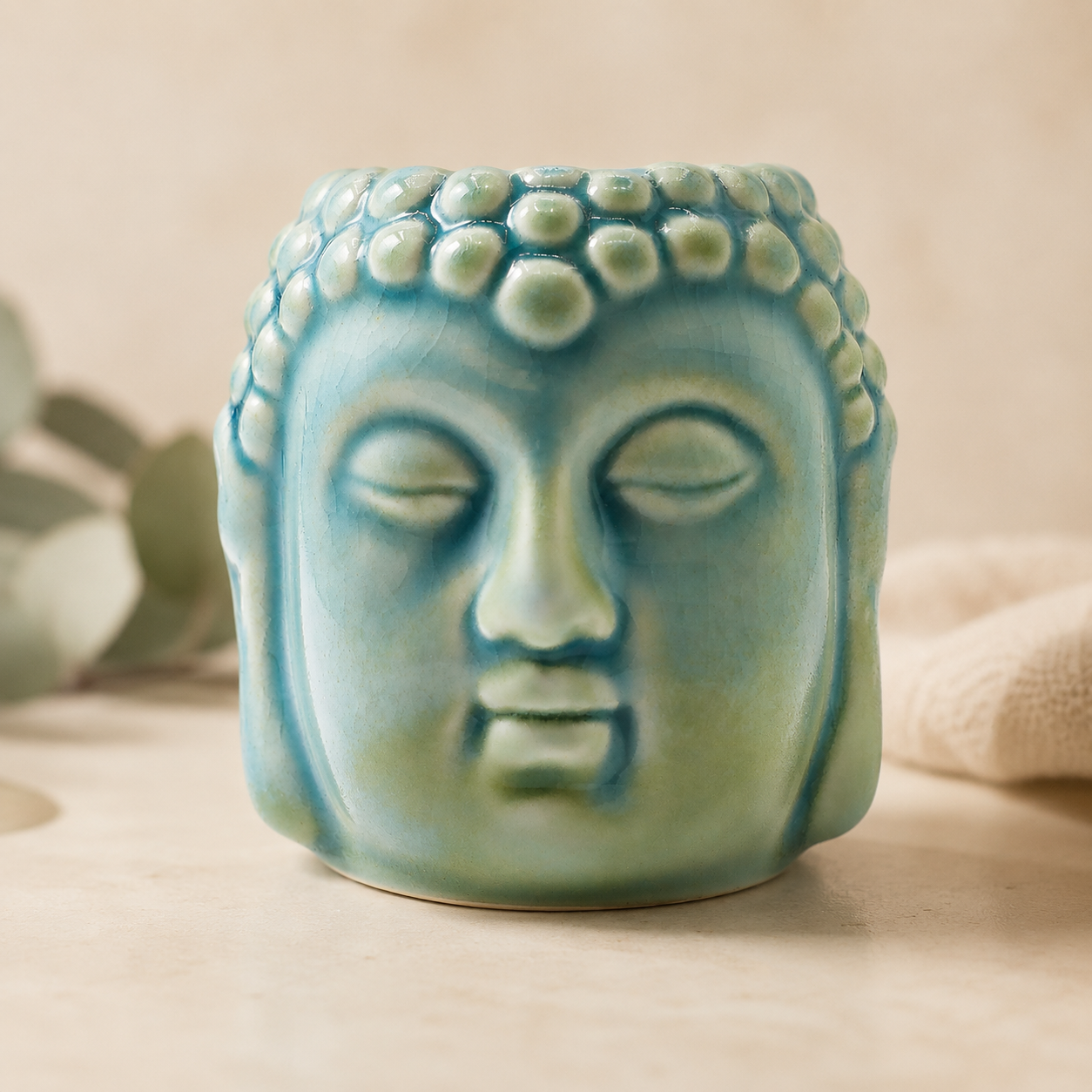 Buddha Oil Burner - Blue