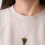 Tiger Eye Guardian Angel Gemstone Pendant