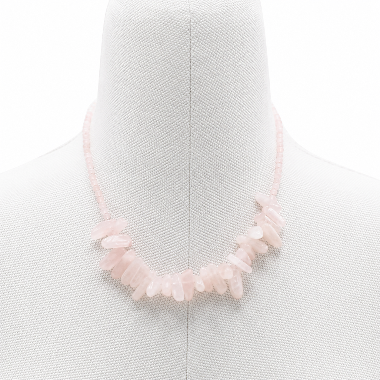 Rose Quartz Longstone Gemstone Necklace