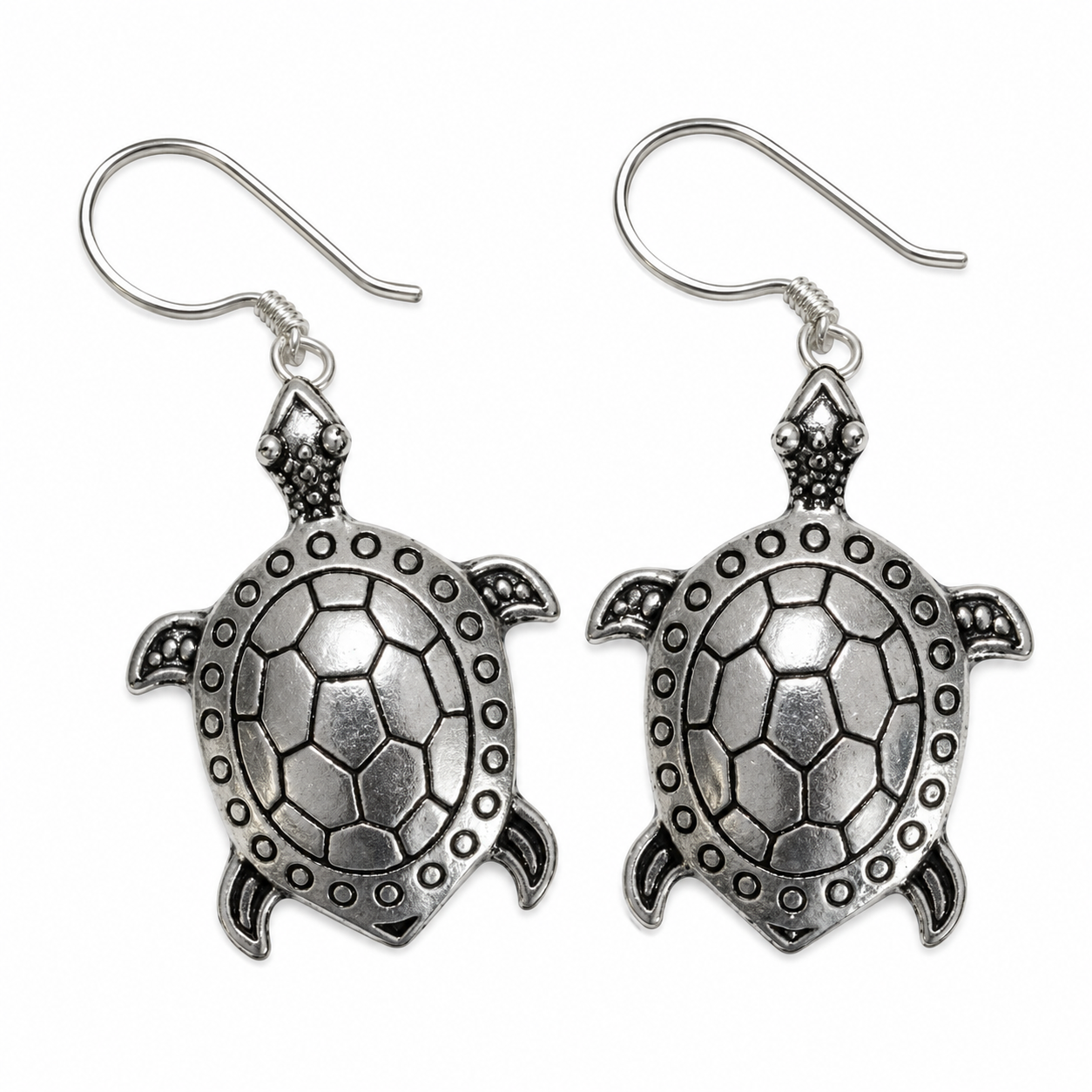 Sterling Silver Turtle Earrings