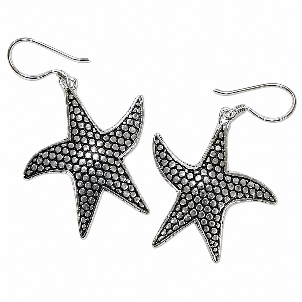 Sterling Silver Starfish Drop Earrings