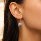 Gold And Silver Classic Round Drop Earrings