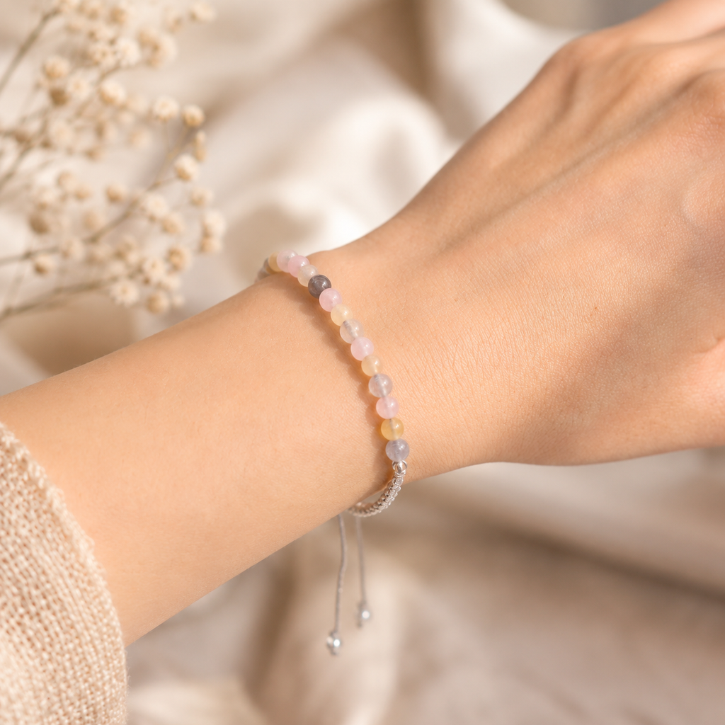 Zodiac Crystal Candle with Gemstone Bracelet - Gemini