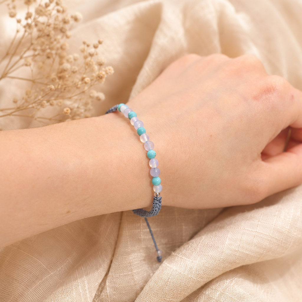 Zodiac Crystal Candle with Gemstone Bracelet - Pisces