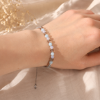 Zodiac Crystal Candle with Gemstone Bracelet - Cancer