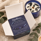 Zodiac Crystal Candle with Gemstone Bracelet - Sagittarius