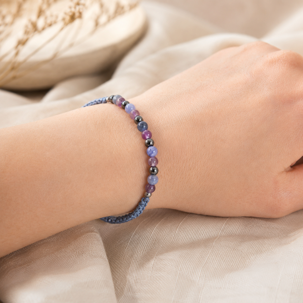 Zodiac Crystal Candle with Gemstone Bracelet - Sagittarius