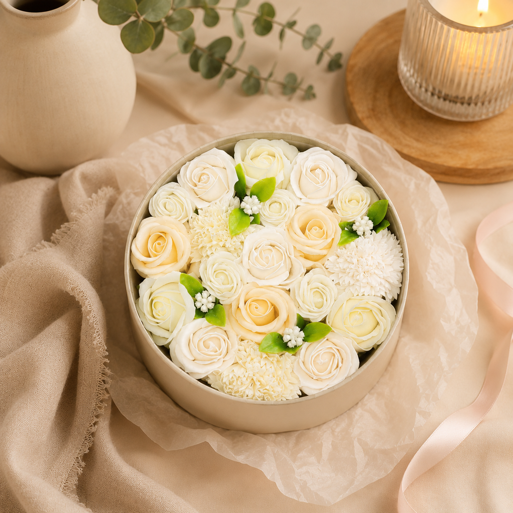 Round Box - Wedding Blessings - White & Ivory