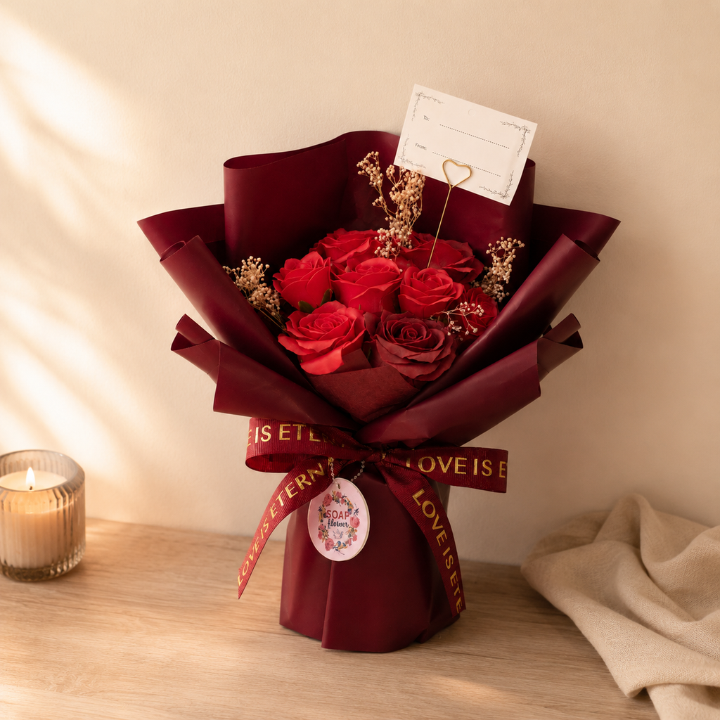 Large Red Roses Bouquet - Love is Eternal -  Gift Card