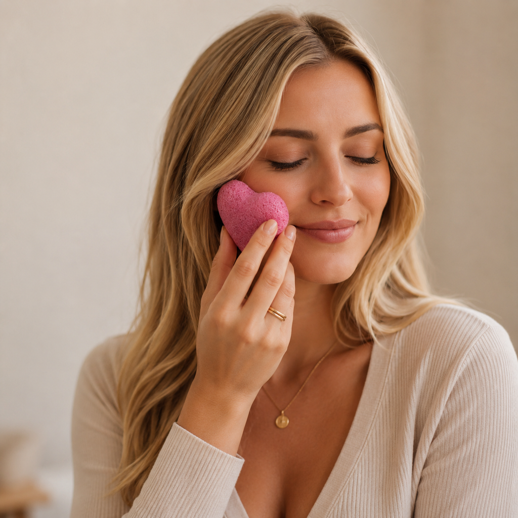 Konjac Heart Sponge - Rose