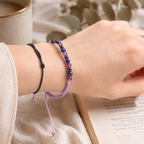 Zodiac Crystal Candle with Gemstone Bracelet - Aquarious