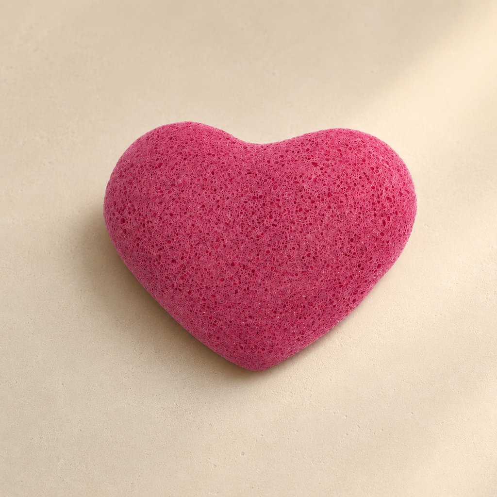 Konjac Heart Sponge - Rose