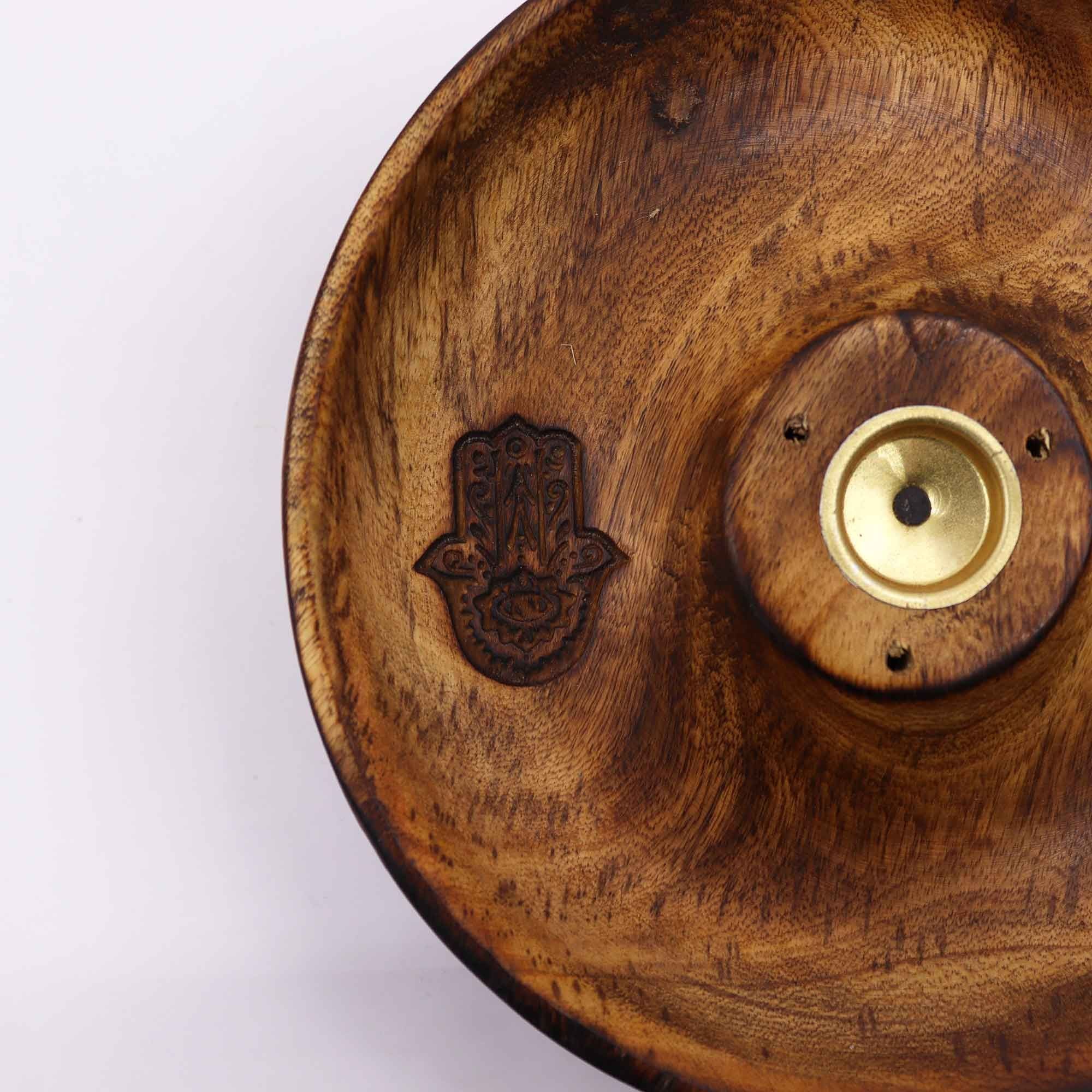 Hamsa Wooden Incense Stick And Cone Burner Disc