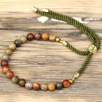 Picasso Jasper Moss String Bracelet - 18K Gold Plated