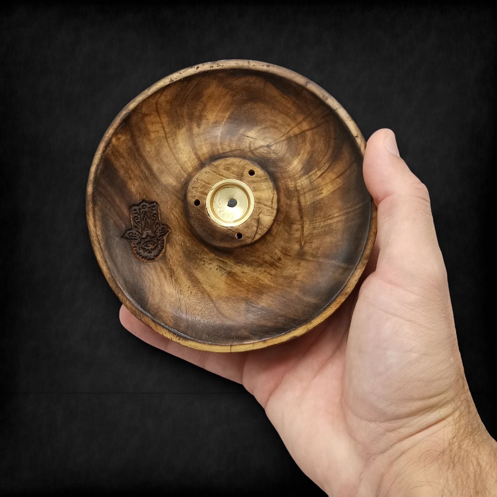 Hamsa Wooden Incense Stick And Cone Burner Disc