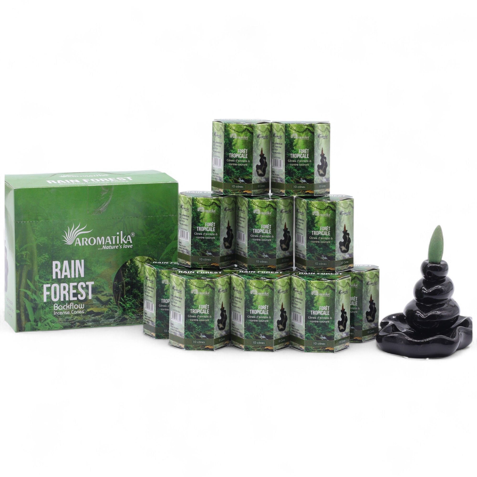 Rain Forest Masala Backflow Incense Cones - Pack of 10