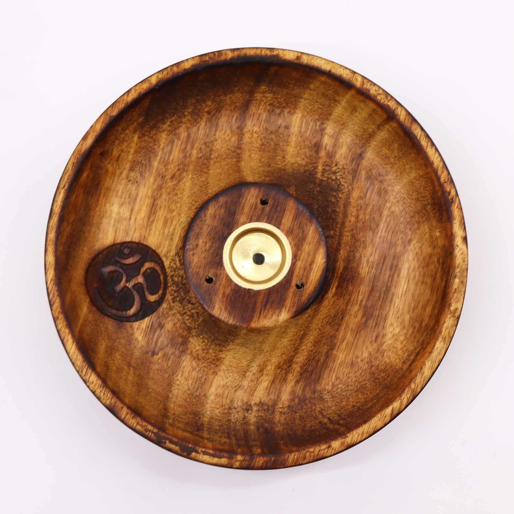 Om Wooden Incense Stick And Cone Burner Disc