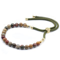 Picasso Jasper Moss String Bracelet - 18K Gold Plated