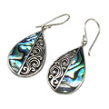 Abalone Teardrop Shell And Silver Earrings