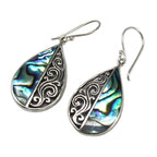 Abalone Teardrop Shell And Silver Earrings
