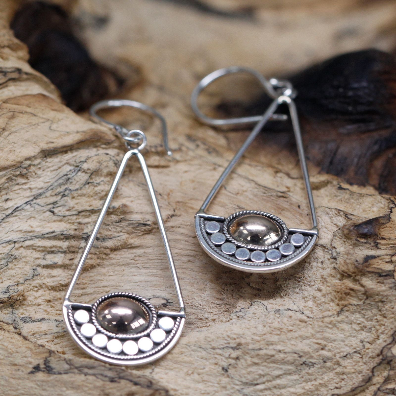 Luna Balance Silver and Gold Earrings