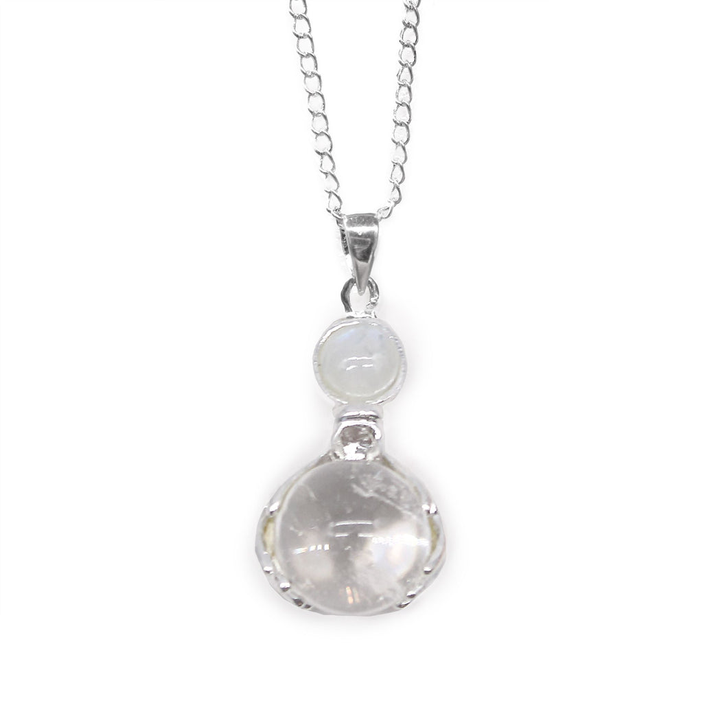 Rock Quartz Healing Hands Gemstone Pendant