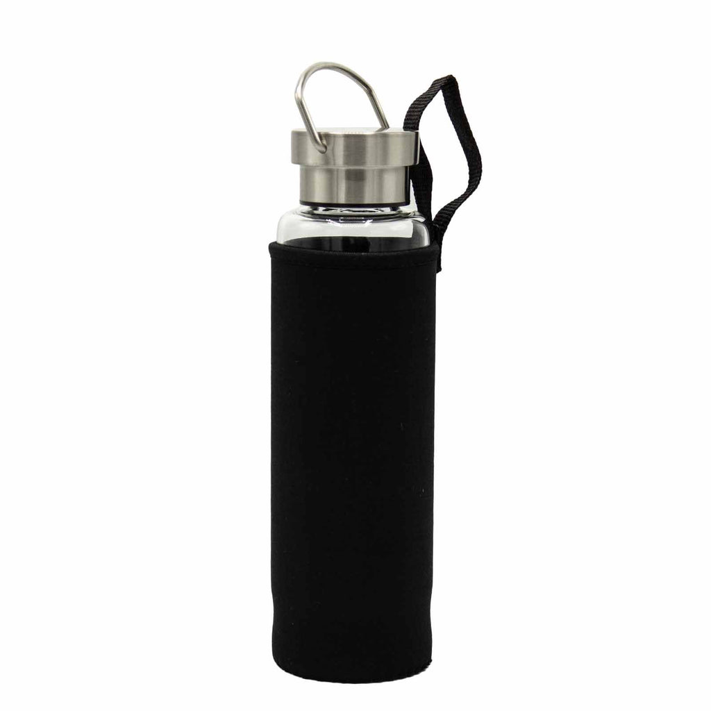 Rejuvenating Rose Quartz Crystal Infused Glass Water Bottle - Obelisk