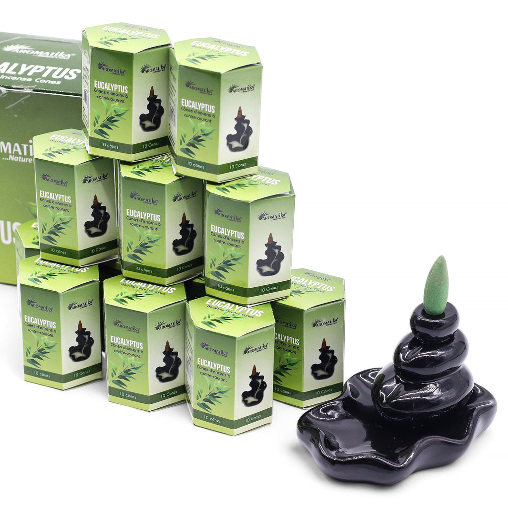 Eucalyptus Masala Backflow Incense Cones - Pack of 10
