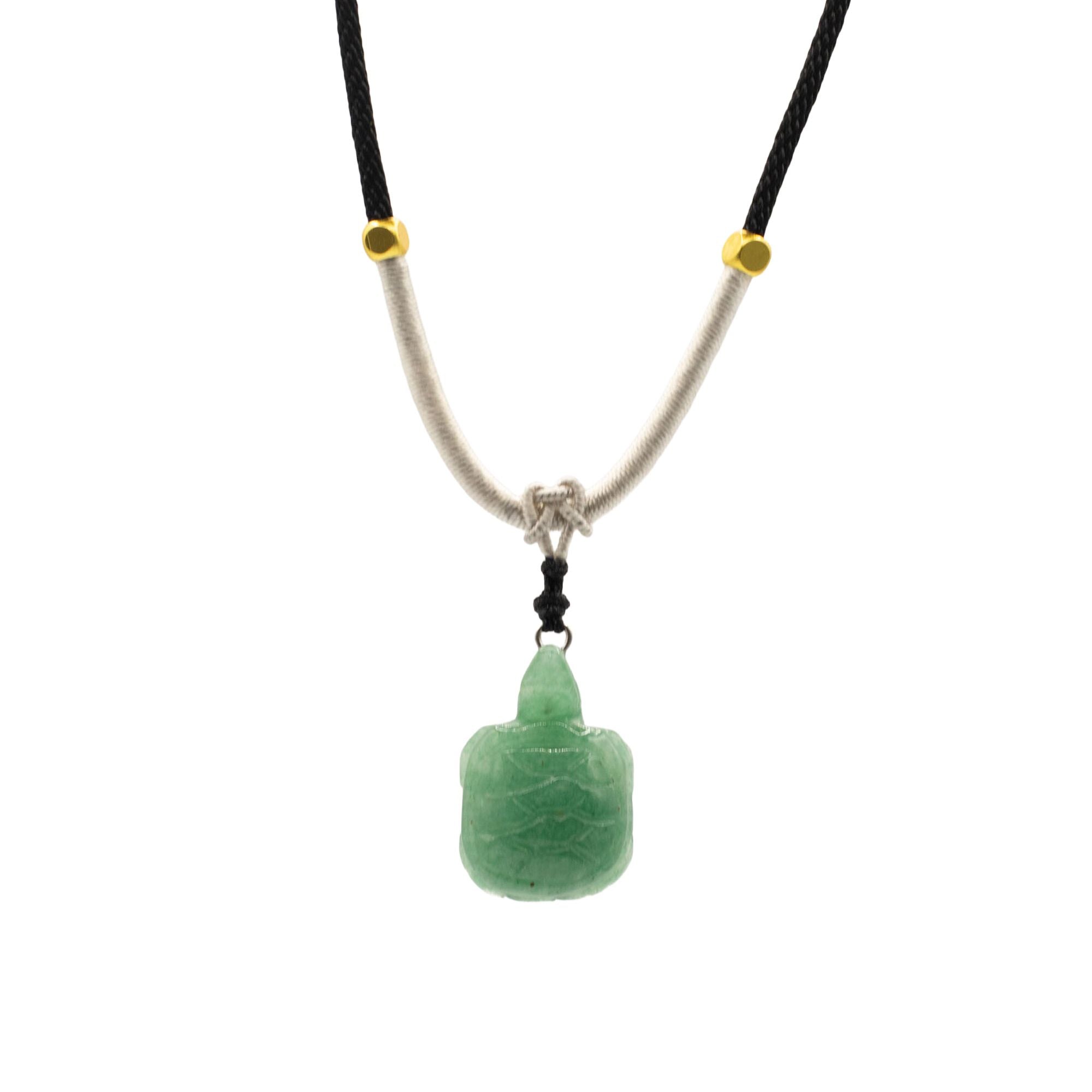 Jade Turtle Cord Gemstone Pendant