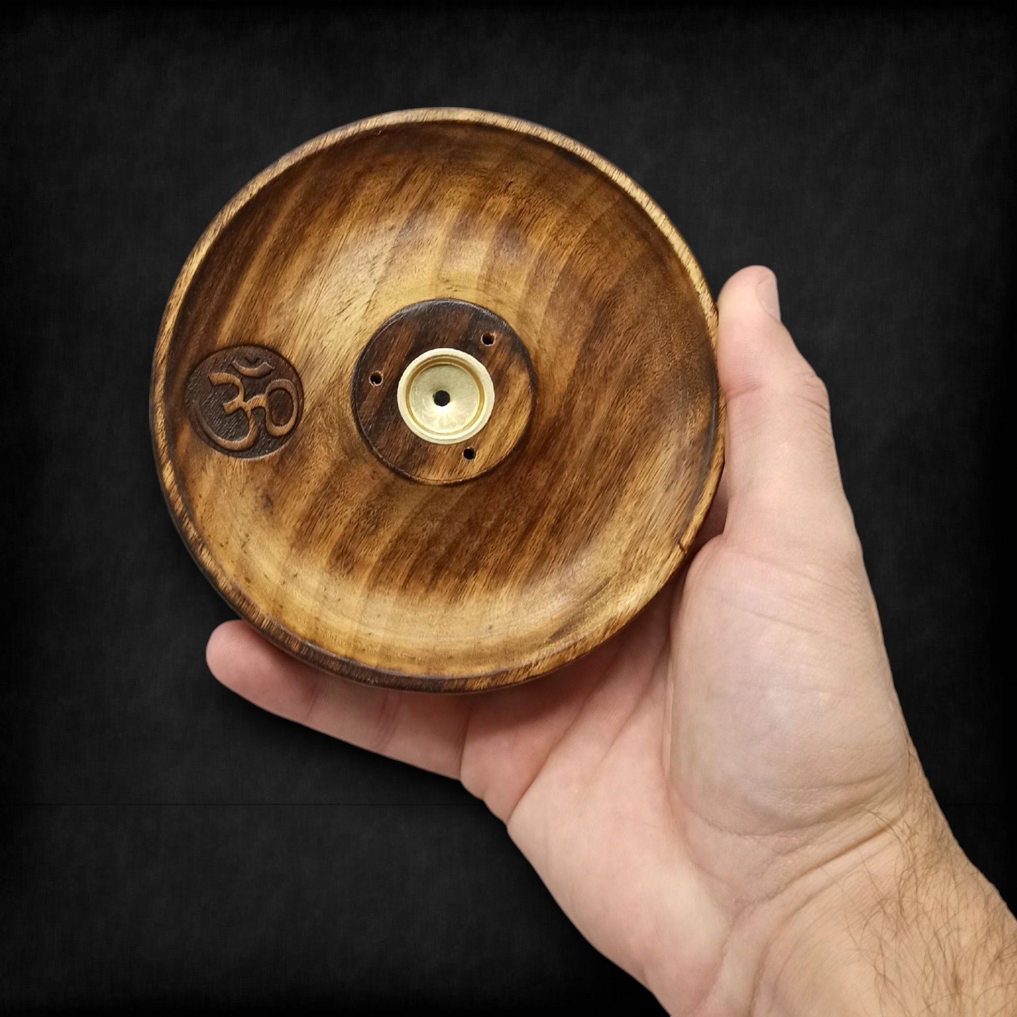 Om Wooden Incense Stick And Cone Burner Disc