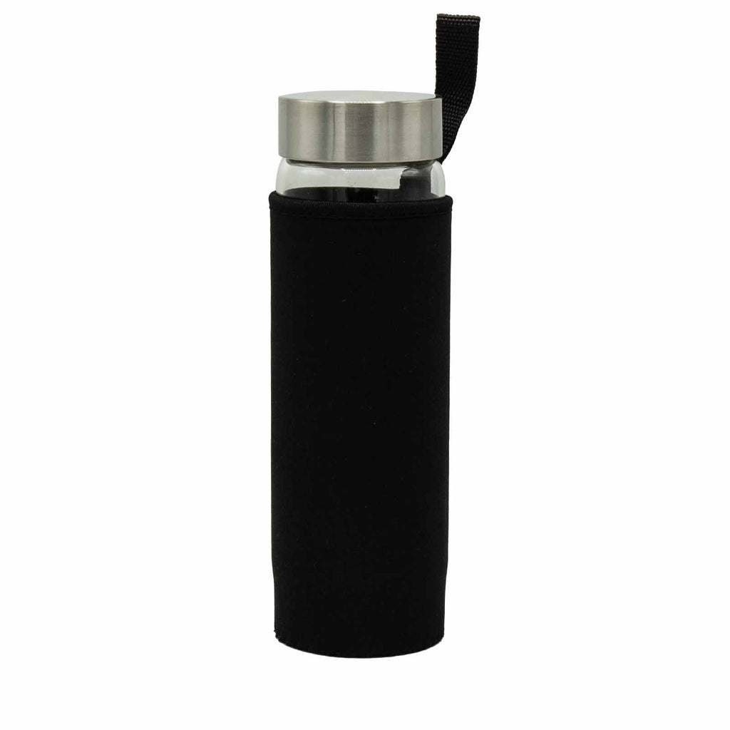 Rejuvenating Rose Quartz Crystal Infused Glass Water Bottle - Chips