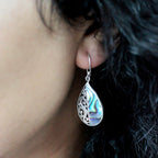 Abalone Teardrop Shell And Silver Earrings