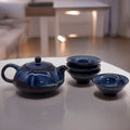 Herbal Blues Teapot Set With Four Cups