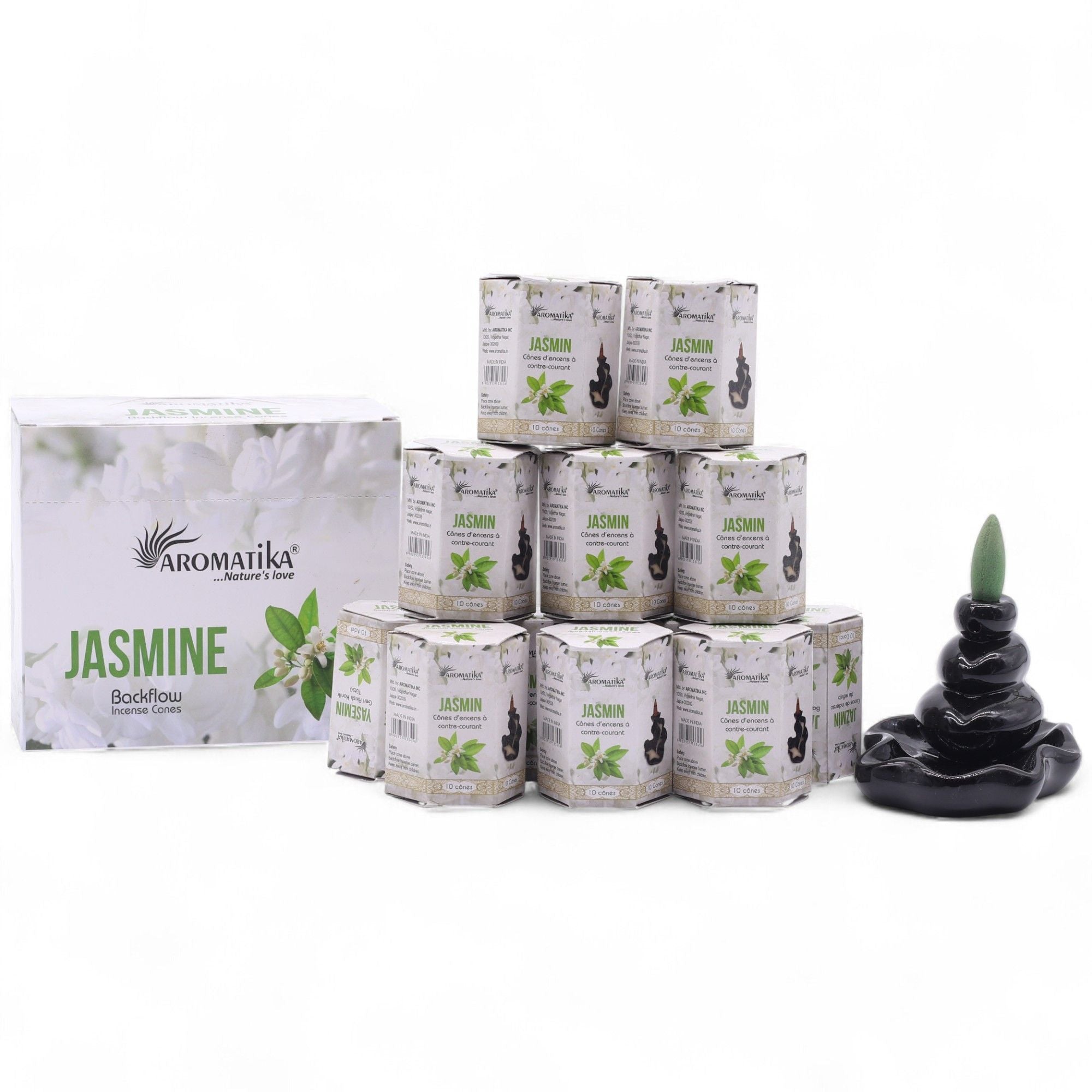 Jasmine Masala Backflow Incense Cones - Pack of 10