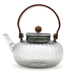 Charcoal Ribbed Pearl Glass Infuser Teapot - 950ml