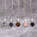 Rose Quartz Healing Hands Gemstone Pendant