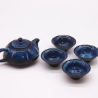 Herbal Blues Teapot Set With Four Cups