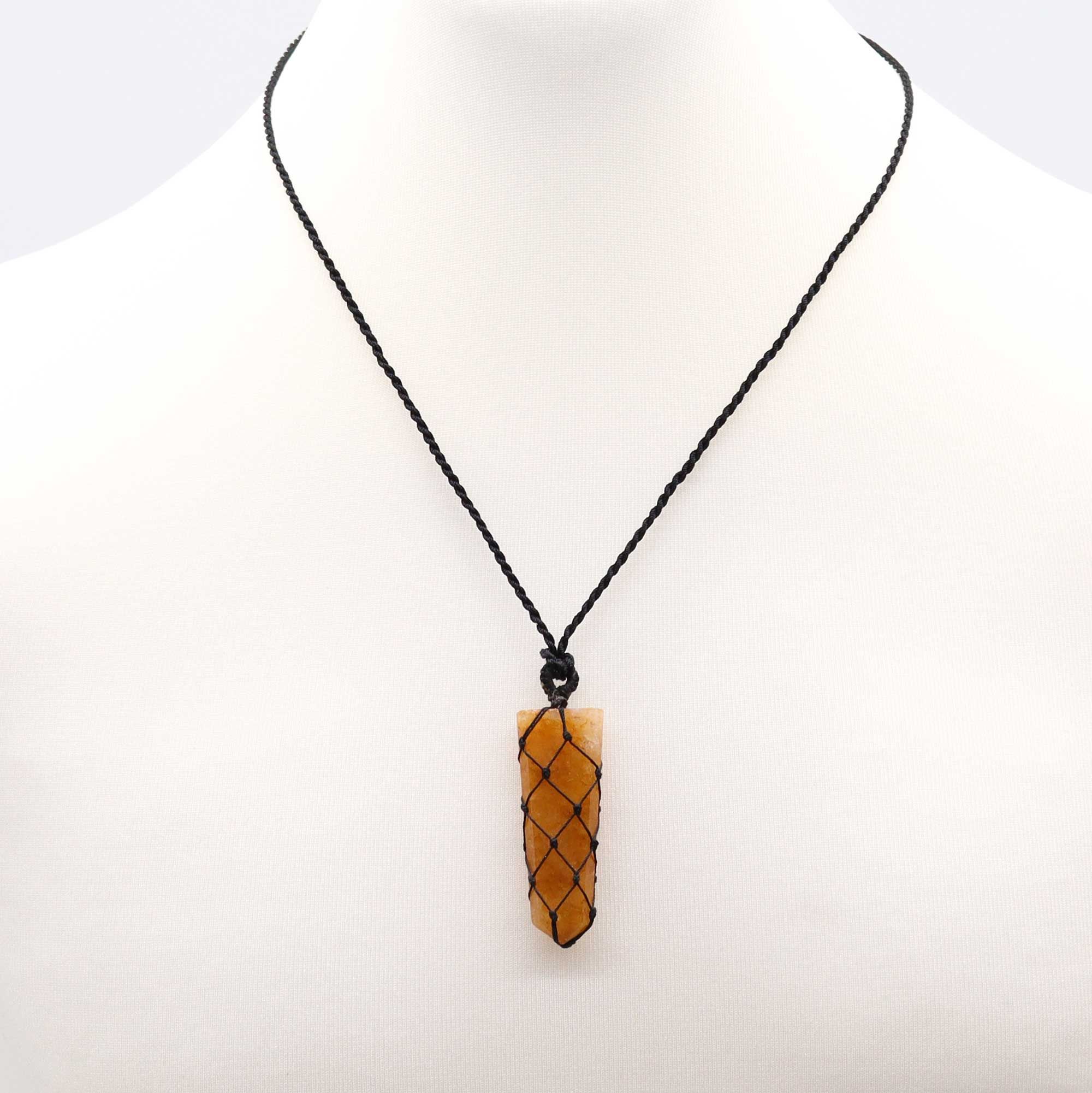 Golden Quartz Laced Gemstone Flat Point Pendant