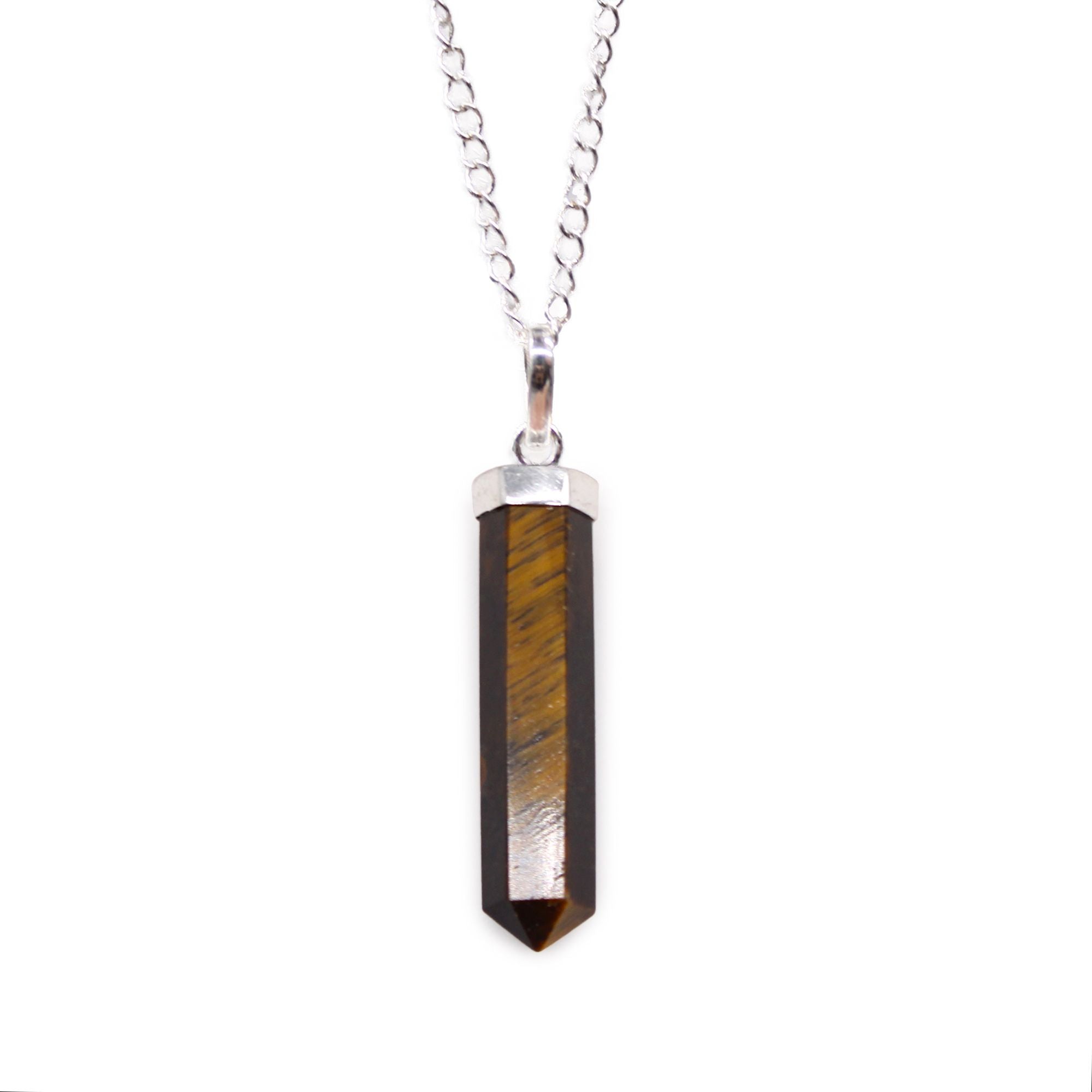 Tiger Eye Classic Point Gemstone Pendant