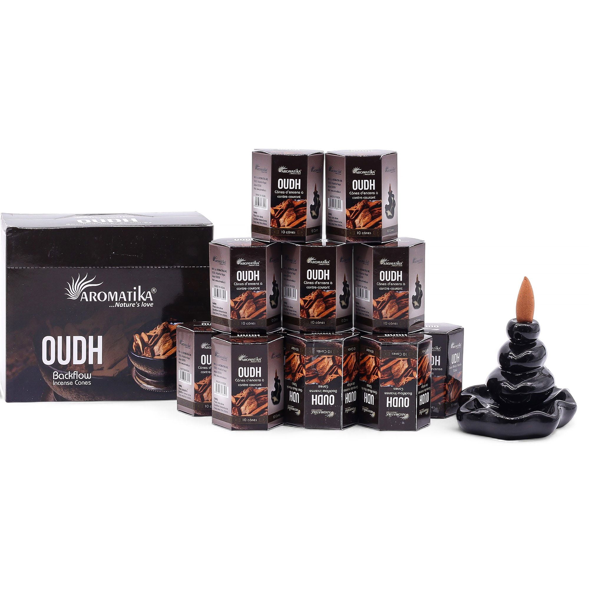 Oudh Masala Backflow Incense Cones - Pack of 10